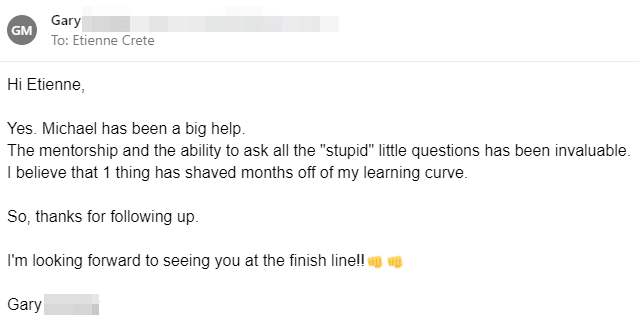 Gary - Academy Positive Feedback